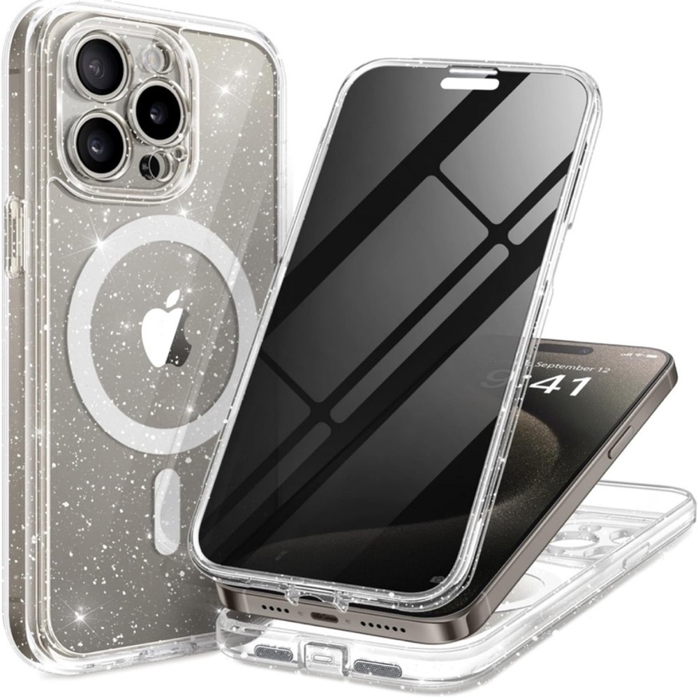 Magnetic for iPhone 15 Case MagSafe, Phone Case 6.1", Shiny Clear NIB